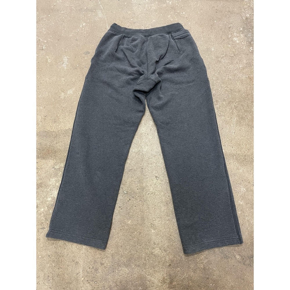 Lululemon Sweatpants Mens Medium Charcoal Gray Fleece Lined Drawstring Open Hem - Picture 7 of 16